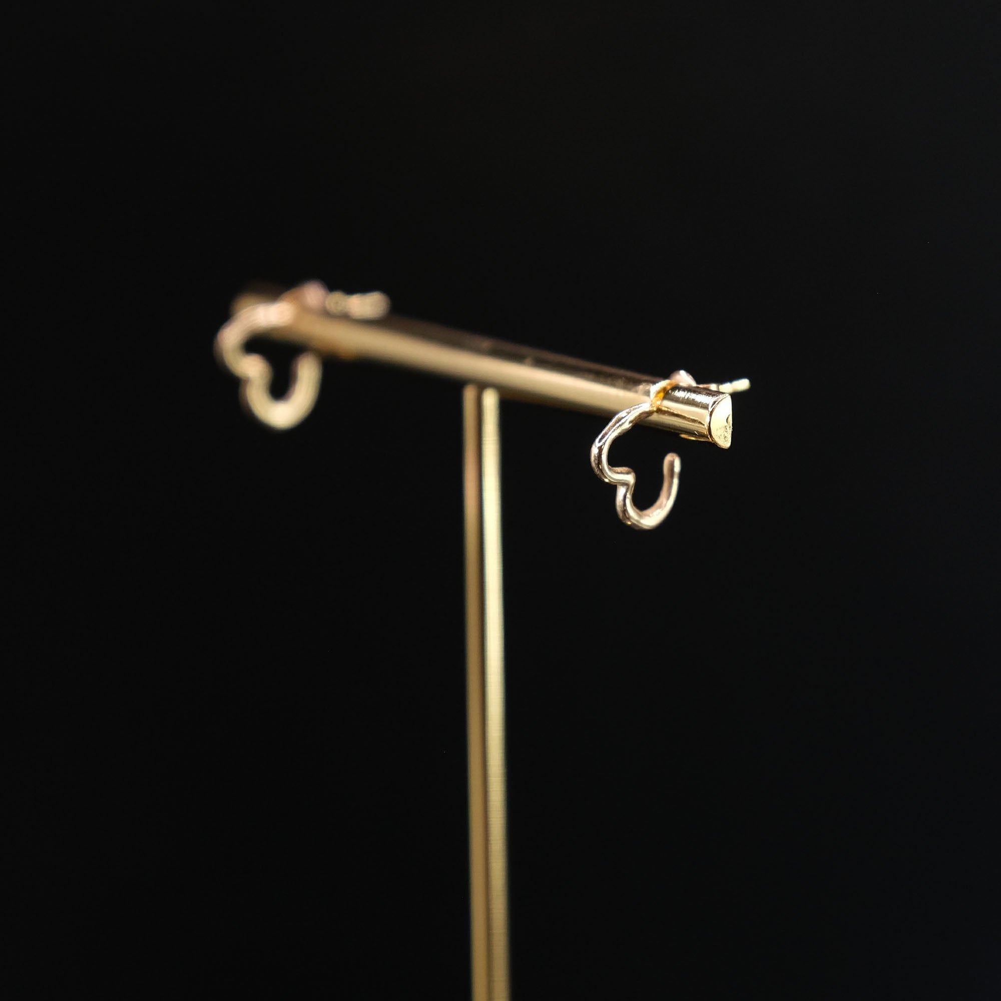 14K Gold Heart Hoop Earrings