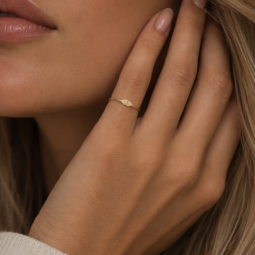Custom Letter Signet - 9k Ring