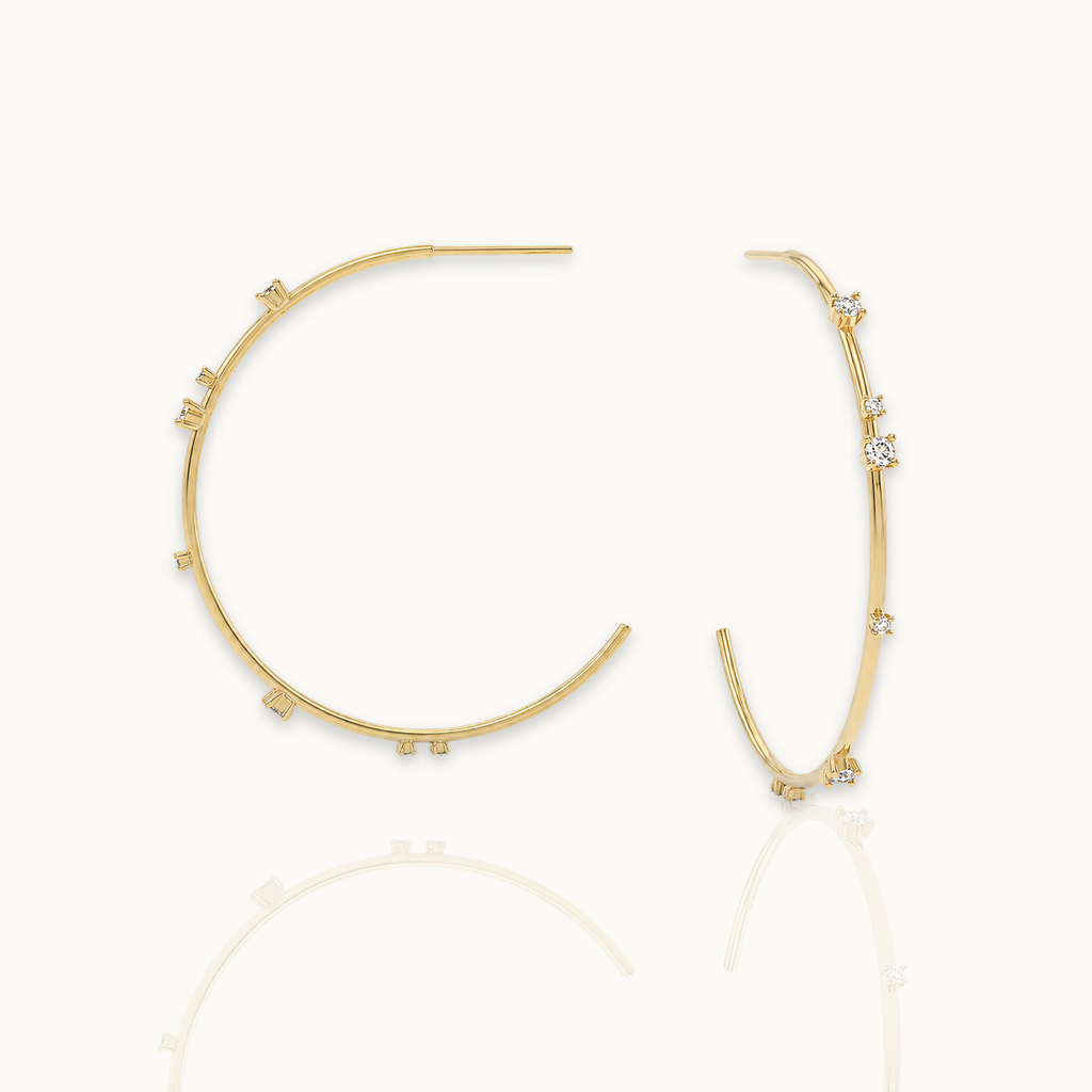 Love Oorbellen - 14k Gouden Diamanten Oorbellen