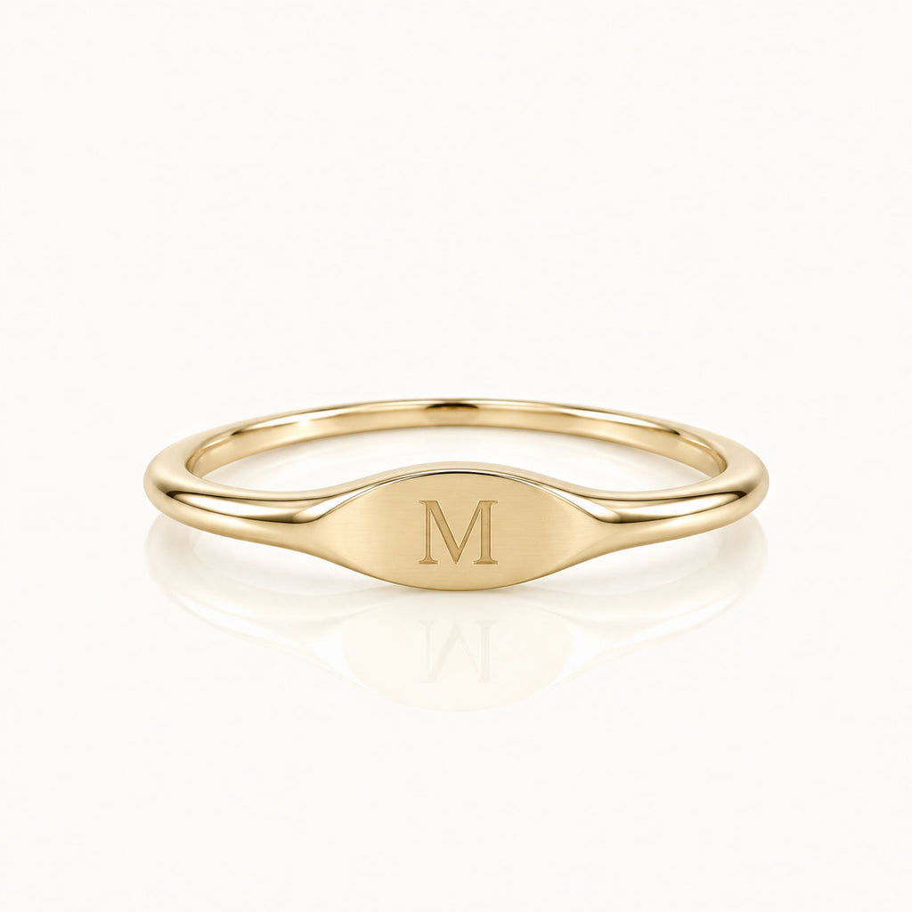 Custom Letter Signet - 9k Ring