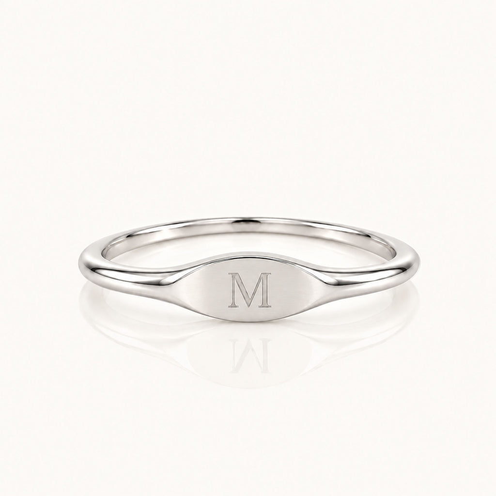 Custom Letter Signet - Sterling Silver