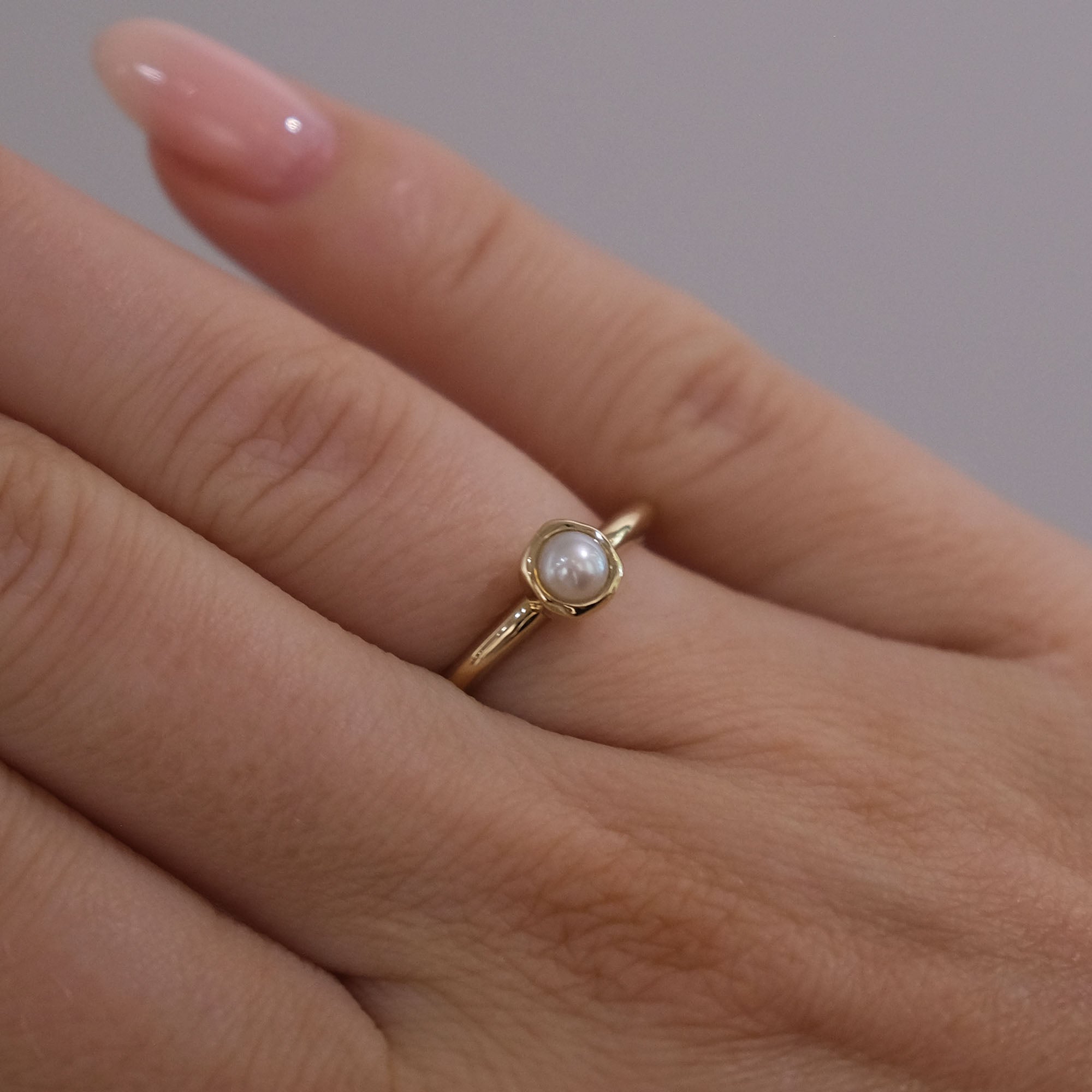 14K Gold Pearl Ring