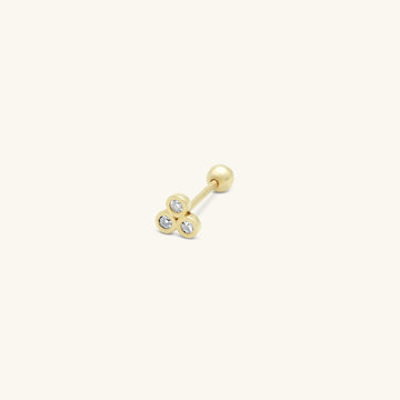 De massief gouden MiJu Official zirconia oor piercing uit de vintage vibes collectie.