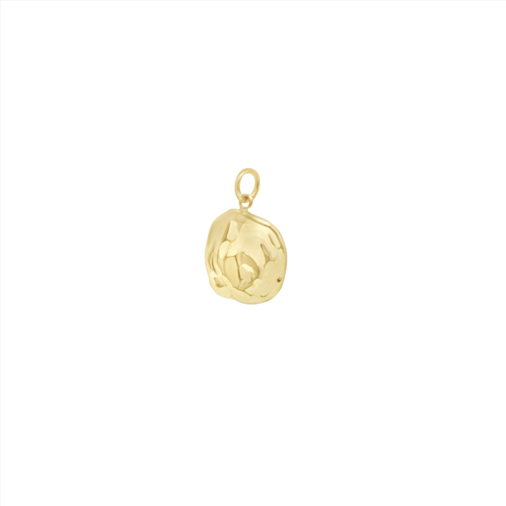 9k Molten Coin Pendant