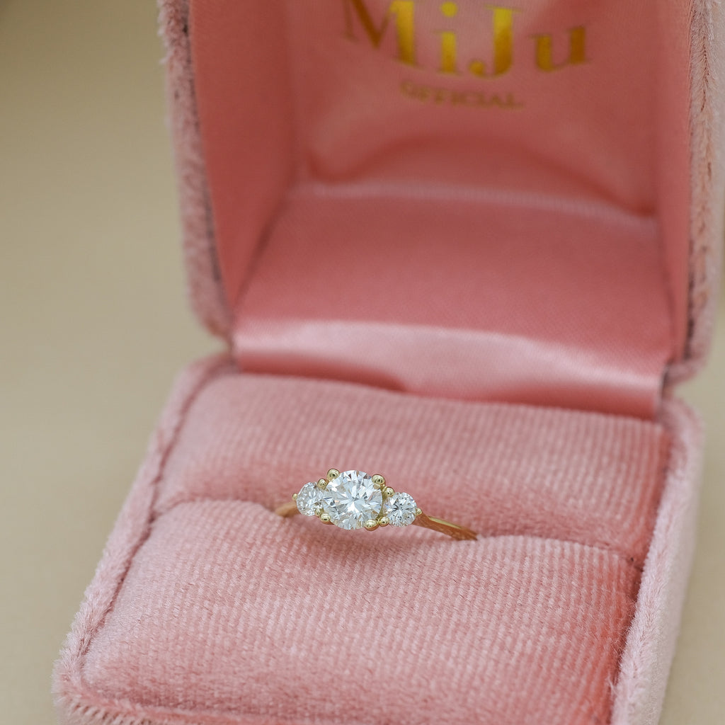 The MiJu Official pink velvet engagement ring box
