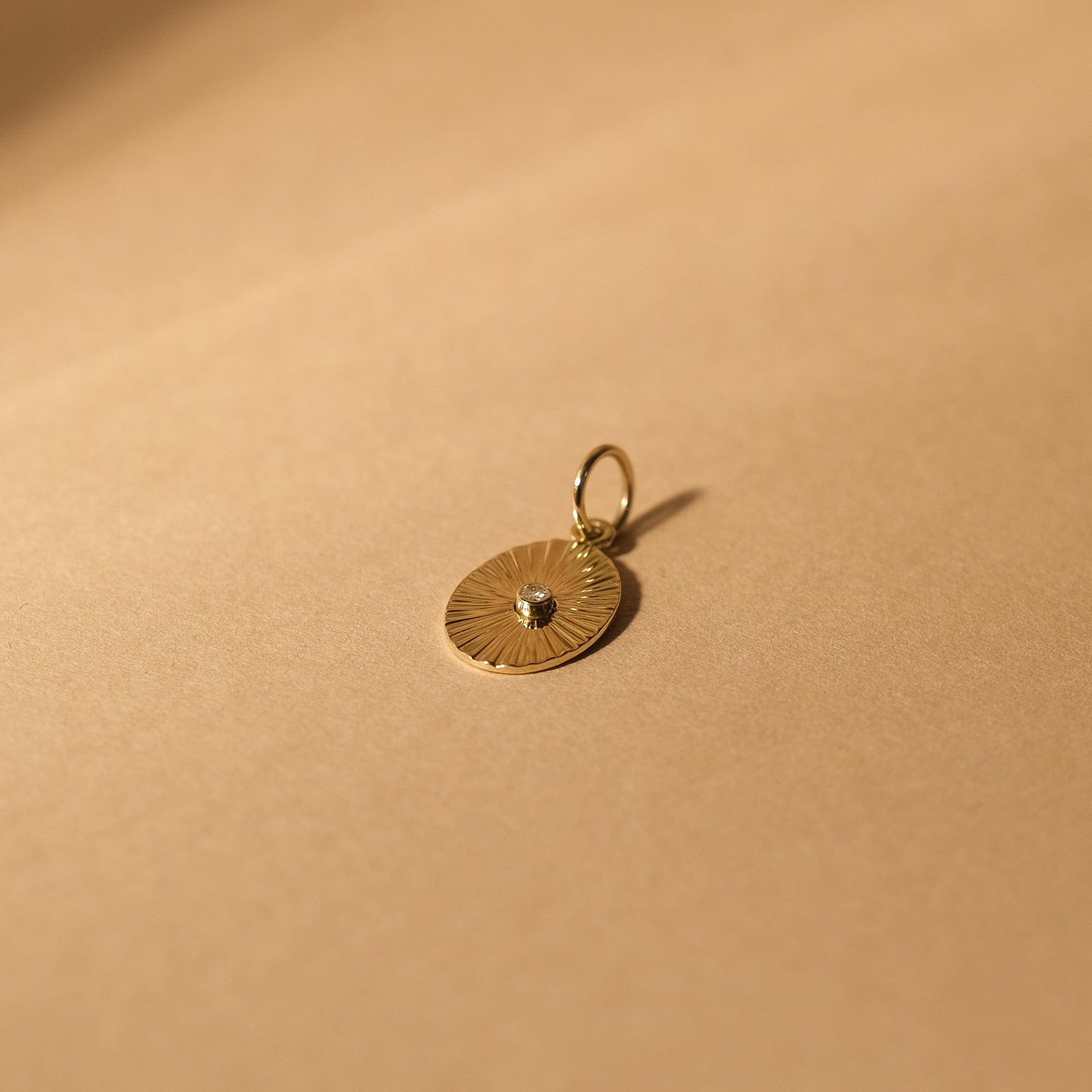 MiJu Official vintage diamond coin necklace pendant made of solid gold. 