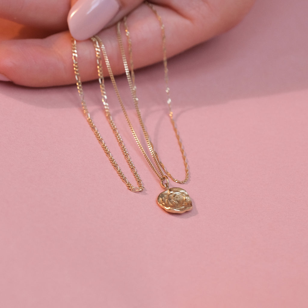 9k Molten Coin Pendant