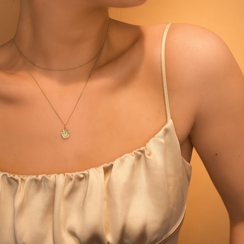 9k Molten Coin Pendant