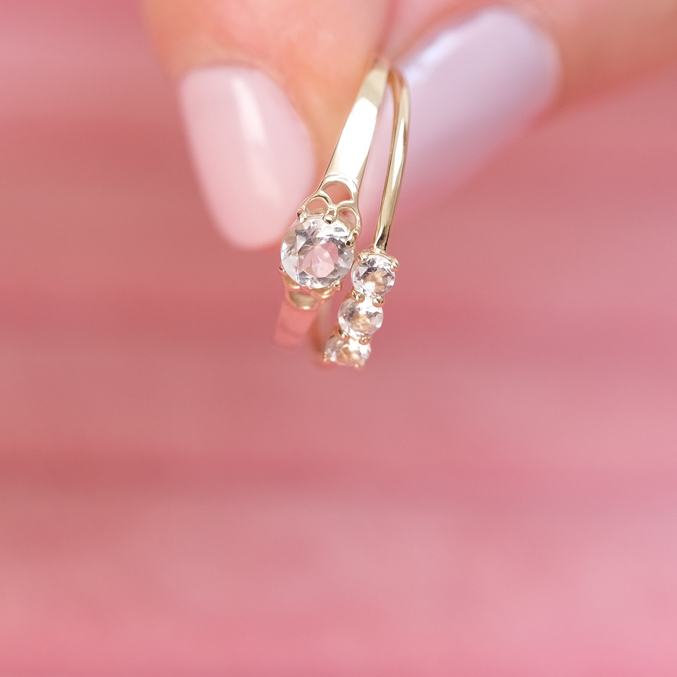 9k Triple Zirconia Ring