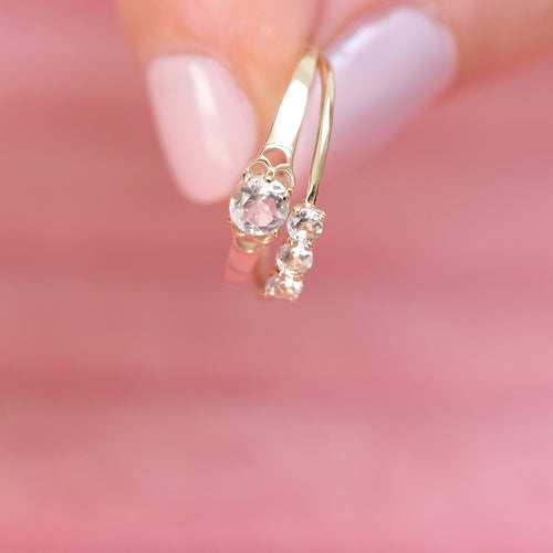9k Triple Zirconia Ring